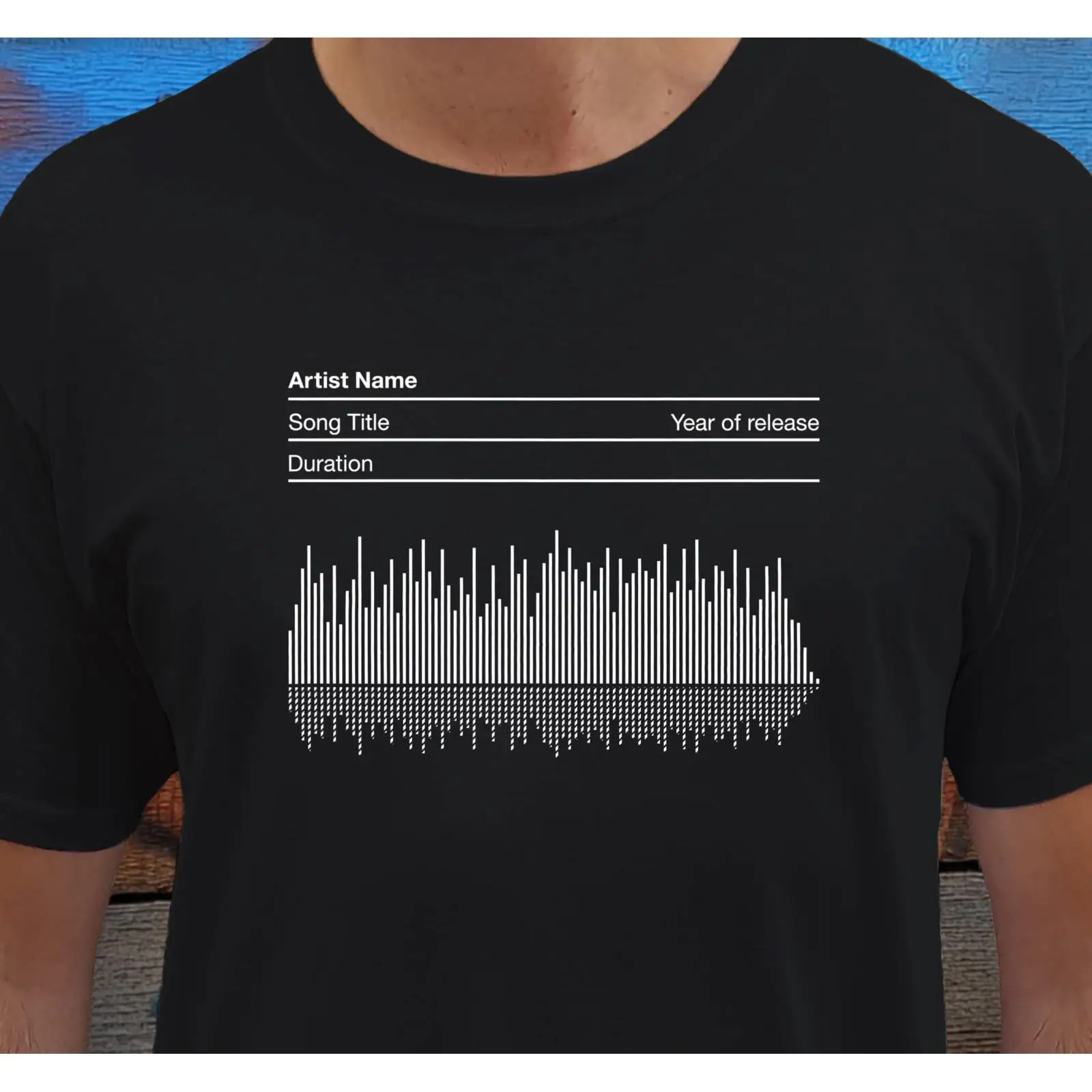 Music Song Audio - Camiseta personalizada com ondas sonoras, arte
