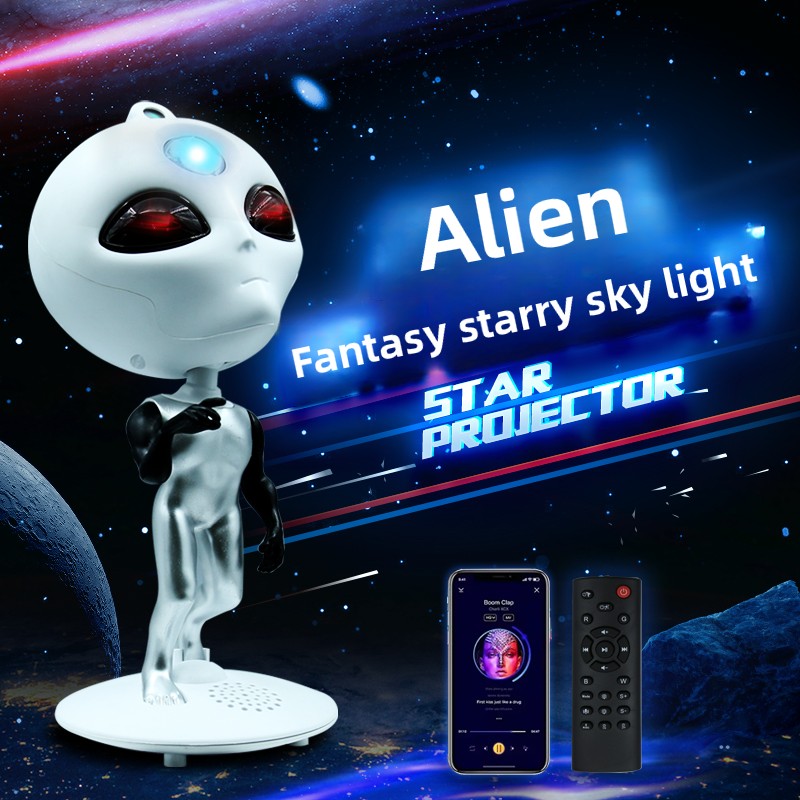 Audio Music Spotify - Projetor Alien Galaxy Star com alto-falante