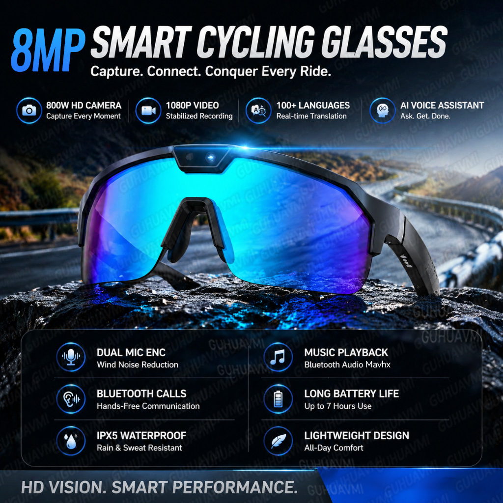 Audio Hd Music - Novos Óculos Inteligentes de Ciclismo POV