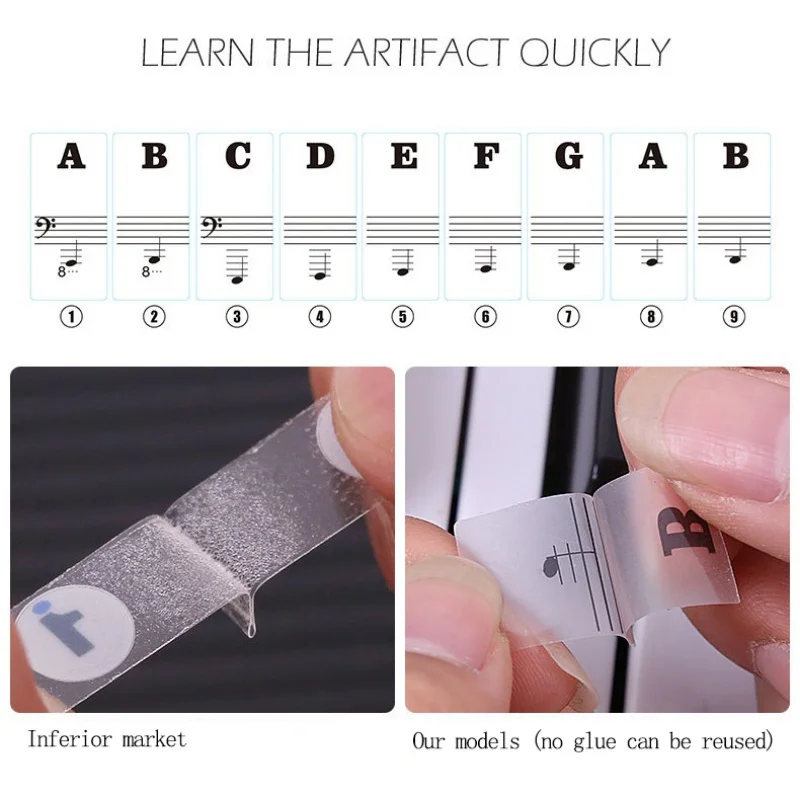 1pc adesivos de treinamento de - Keyboard Piano 61 Key avaliação e preço