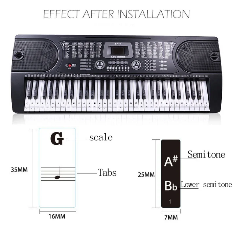 1pc adesivos de treinamento de - Keyboard Piano 61 Key avaliação e preço