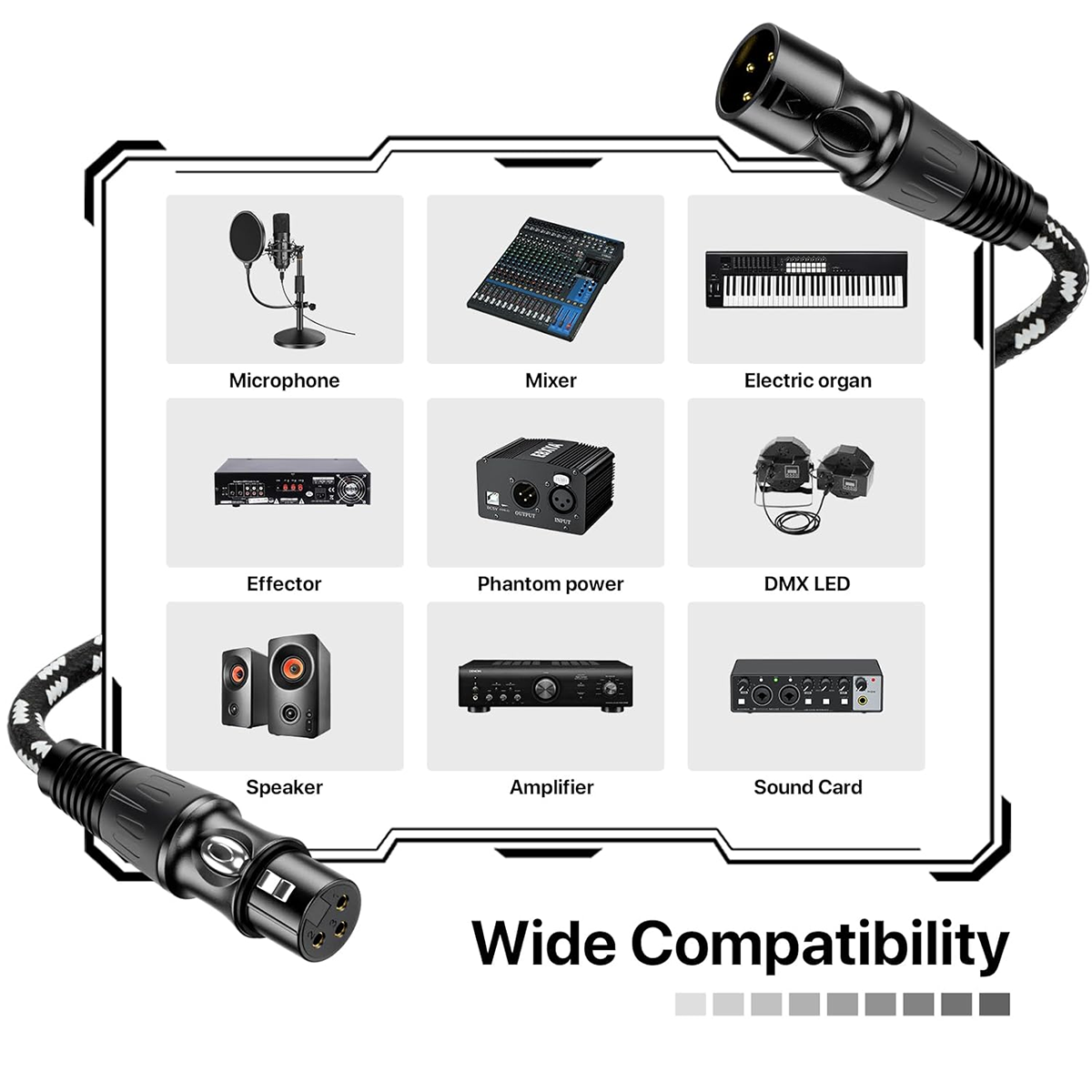 Cabo xlr trançado, 6 pacotes,  - Cable Xlr Balanced avaliação e preço