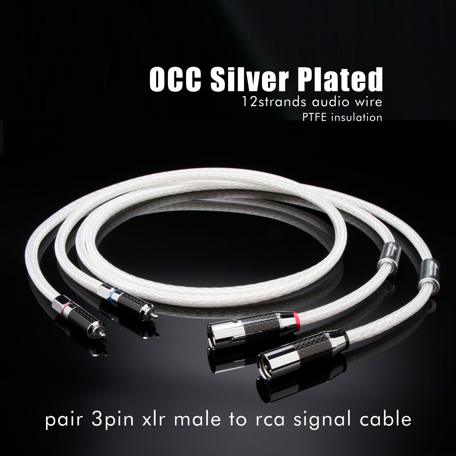 Par de Cabos XLR 7N OCC Banhad - Cable Xlr Balanced avaliação e preço